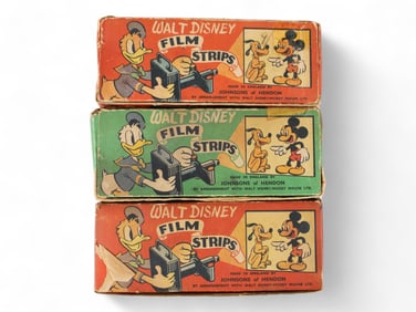 (18) Walt Disney Film Strips in (3) Boxes UK 1950s