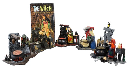 Aurora, Lot of 5 Old Witch Built Up Model Kits