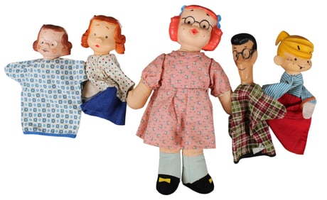 1950's Dennis the Menace Hand Puppet Lot