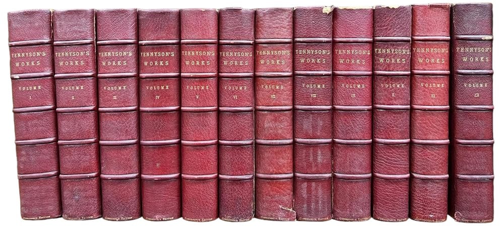 Bindings Tennyson (12) Volumes. 3/4 Red Leather (1 of 4)