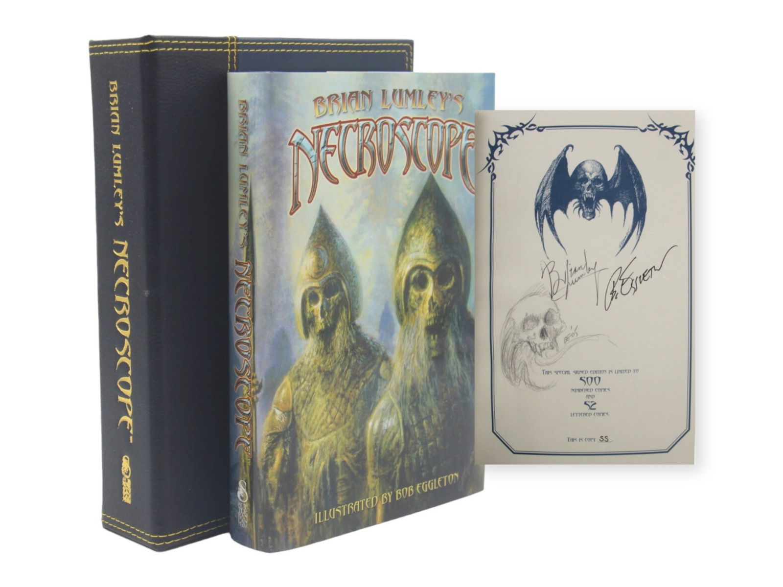 Brian Lumley. Lettered Limited Edition: Brian Lumley's Necroscope Limited to 52 lettered copies. Copy SS signed by Lumley and Eggleton. Comes in original black case for lettered copies.