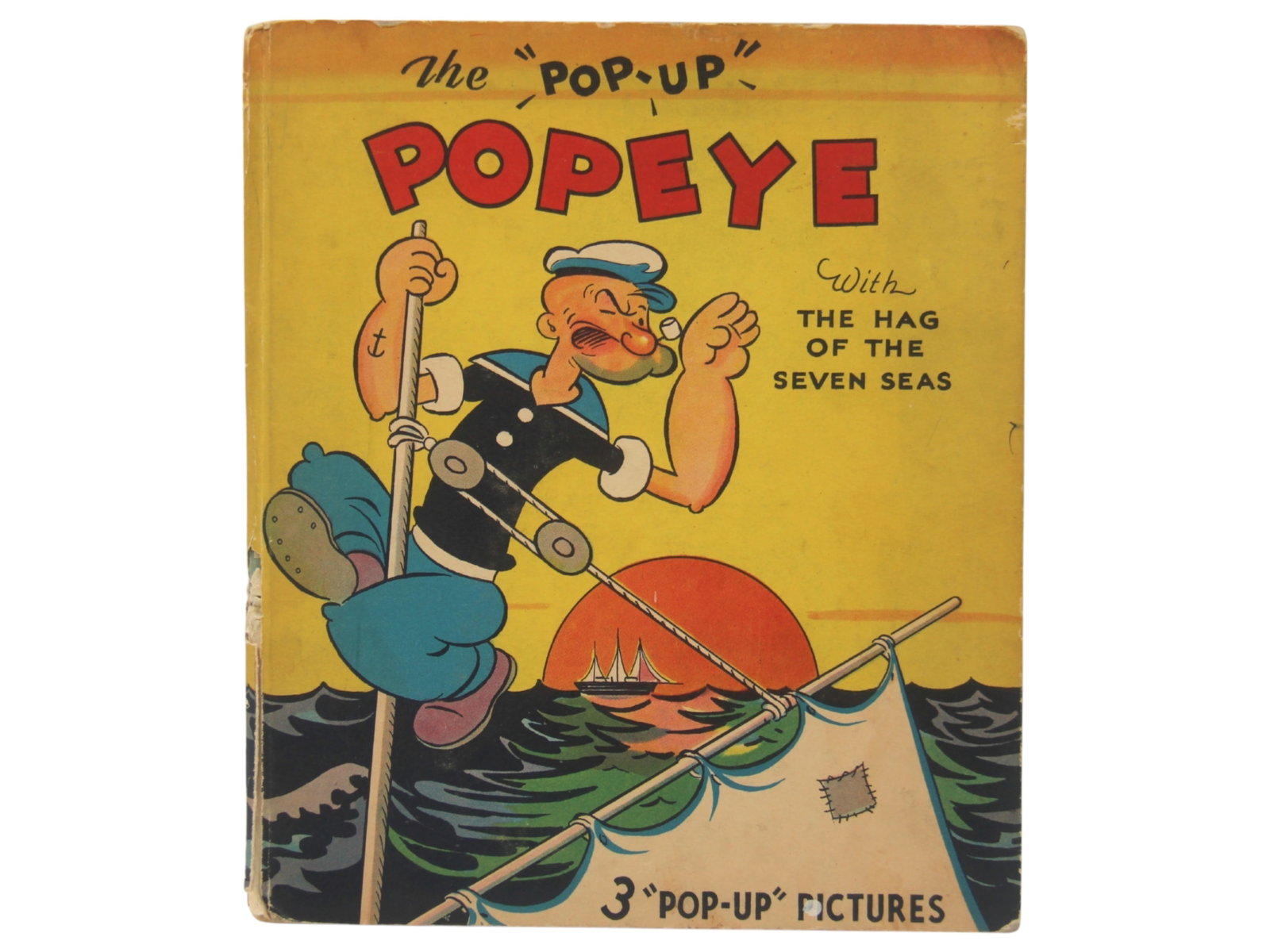 Pop Up Popeye Book: Blue Ribbon Books. 1935 Complete with all Pop Ups however the third Pop Up has been torn but resent, easy repair..