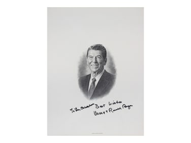 Ronald & Nancy Reagan Signed Engraving
