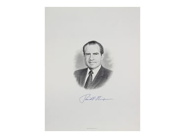 Richard Nixon Signed Engraving