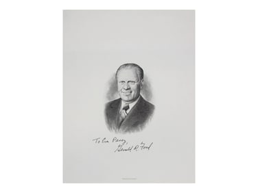 Gerald Ford Signed Engraving