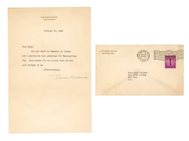Eleanor Roosevelt 1940 Typed Letter Signed
