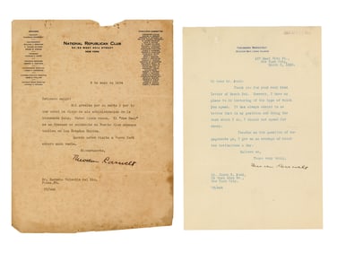 (2) Theodore Roosevelt Jr. Typed Letters Signed