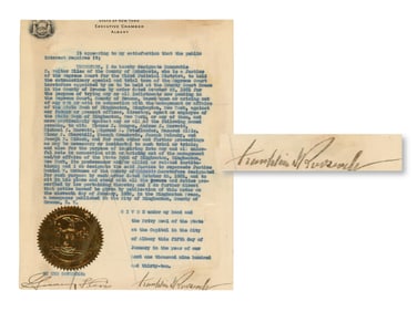 Franklin Roosevelt Signed Appointment JSA