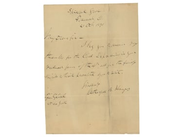 President Rutherford B. Hayes Signed Letter JSA