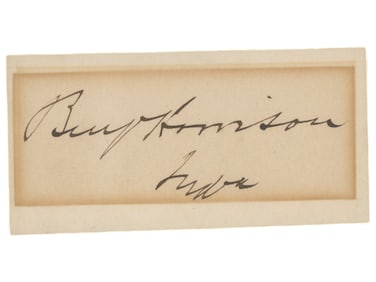 President Benjamin Harrison Signed Cut JSA
