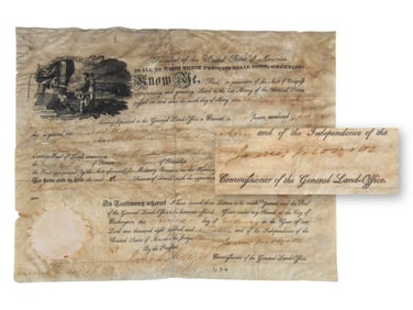 President James Monroe Signed Land Grant JSA