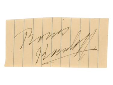 Boris Karloff Signed Cut JSA