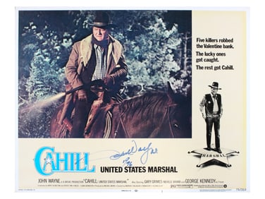 John Wayne Signed Lobby Card