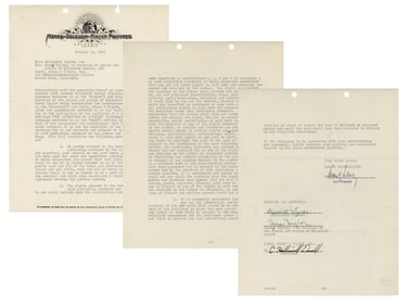 Elizabeth Taylor Signed 1945 MGM Contract PSA/DNA