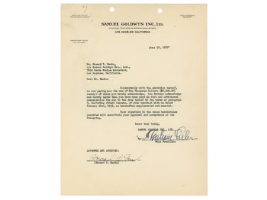Howard Hawks Signed Document