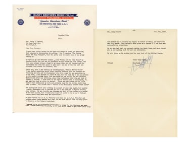 W. C. Handy Typed Letter Signed