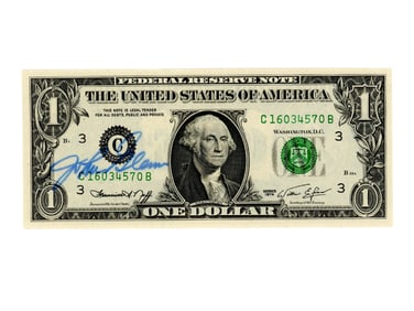 John Glenn Signed U.S. One Dollar Bill JSA