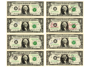 Signed US Currency Collection Athletes/Celebrities