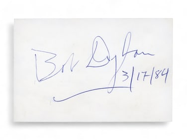 Bob Dylan Cut Signature Dated