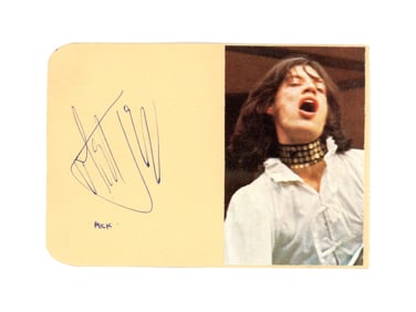 Mick Jagger Signed Album Page