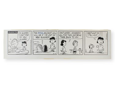 1962 Charles Schulz Peanuts Daily Comic Strip Art