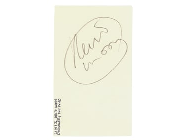Keith Moon (The Who) Signed Cut