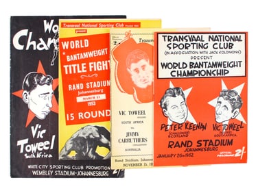 (4) Scarce Transvaal Boxing Programs. Vic Toweel