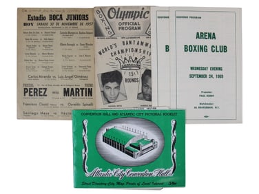 (5) Piece Boxing Program and Ephemera Lot