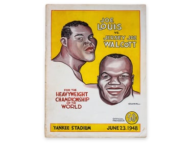 Joe Louis Vs Jersey Joe Walcott Boxing Program