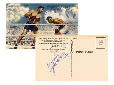 Jack Dempsey Signed Post Card