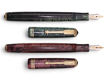 (2) Parker Vacumatic Slender Fountain Pens