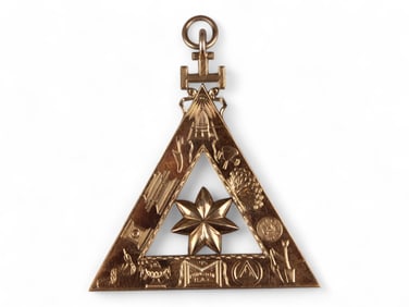 Gold Masonic Presentation Badge Identified
