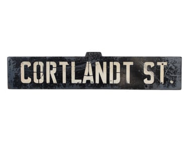 Early NYC Subway Sign Cortlandt Street