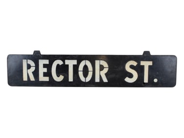 Early NYC Subway & Street Sign Rector Street