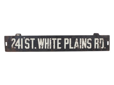 Early NYC Subway Sign White Plains Road