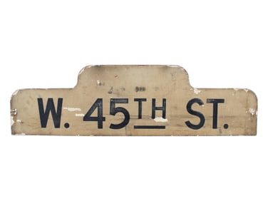 Early NYC Street Sign W 45th Street