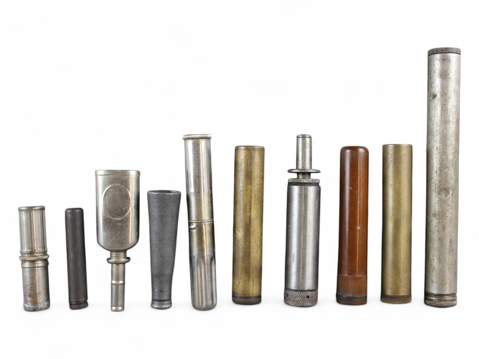 (10) Antique Gun Oilers: 10 antique gun oilers including Enfield, Springfield, Spanish-American War, and others. Some wear.