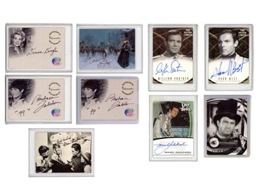 (9) Television Series Signed Trading Cards