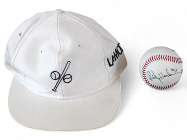 Willie Mays Hat & Rickey Henderson Signed Baseball