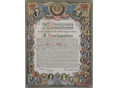 1937 FDR 150th Anniversary of Constitution Poster