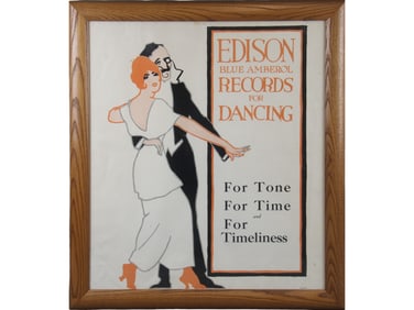 Edison Blue Amberol Advertising Poster