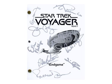Star Trek Voyager Series Finale Cast Signed Script