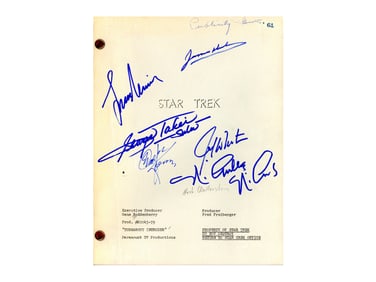 Star Trek Original Series Cast Signed Script
