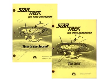 (2) Marina Sirtis Signed Star Trek: TNG Scripts
