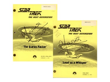 (2) Marina Sirtis Signed Star Trek: TNG Scripts