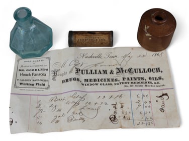 Pair of Civil War Inkwells and More