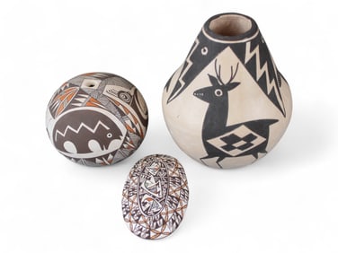 (3) Acoma Pottery Vessels