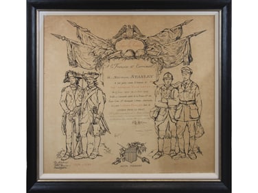 World War One American Field Service Diploma
