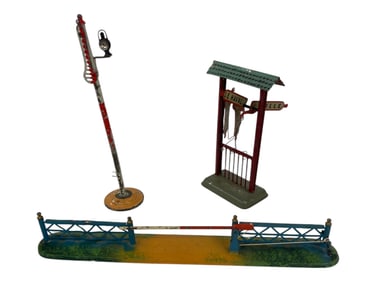 3 Hand-Pianbted Bing Train Accessories