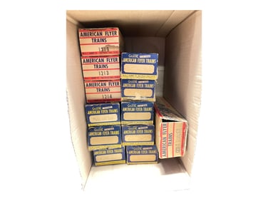 12 EMPTY PREWAR American Flyer Boxes